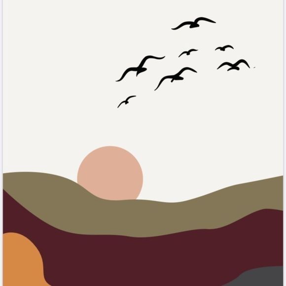 Modern minimalist boho abstract wall art print - Picture 2 of 3